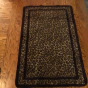 Leopard rug.